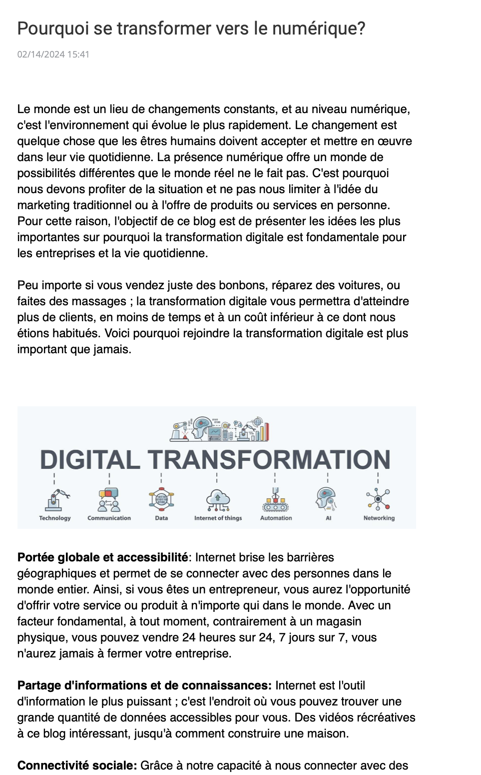 Pourquoi se transformer vers le numérique?